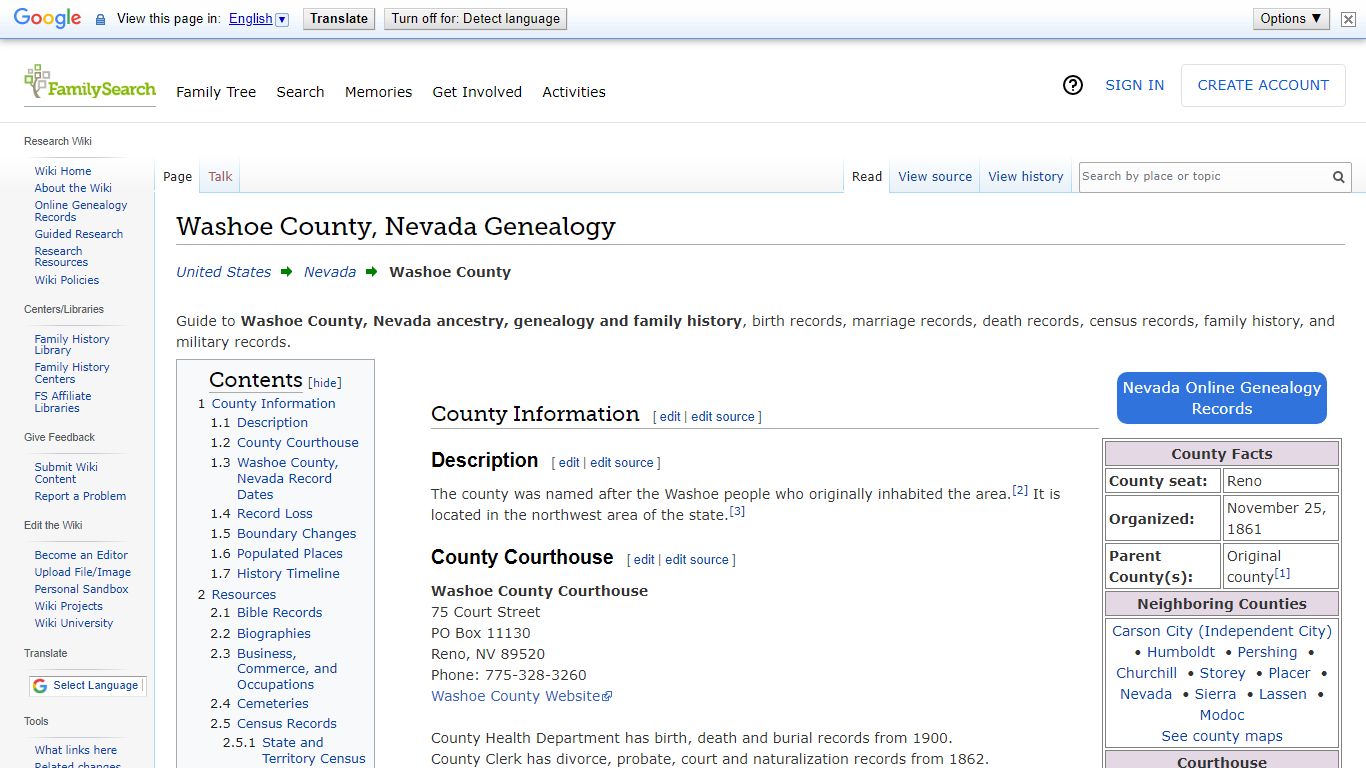 Washoe County, Nevada Genealogy • FamilySearch